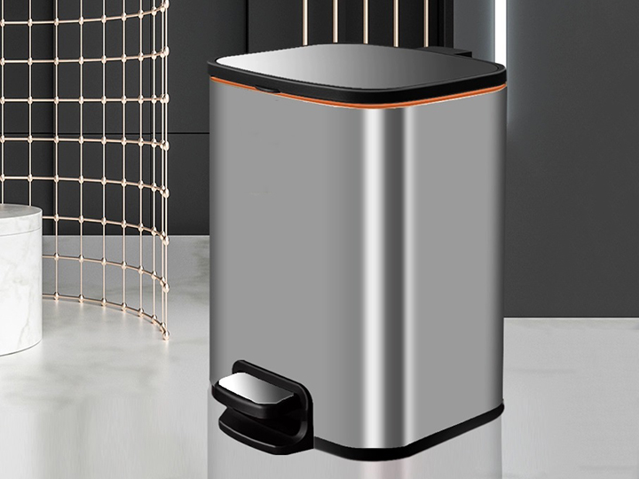 Stainless steel trash can